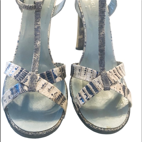 SOLD! 💯 Auth GUCCI Python T-strap Sandals - Picture 8 of 13